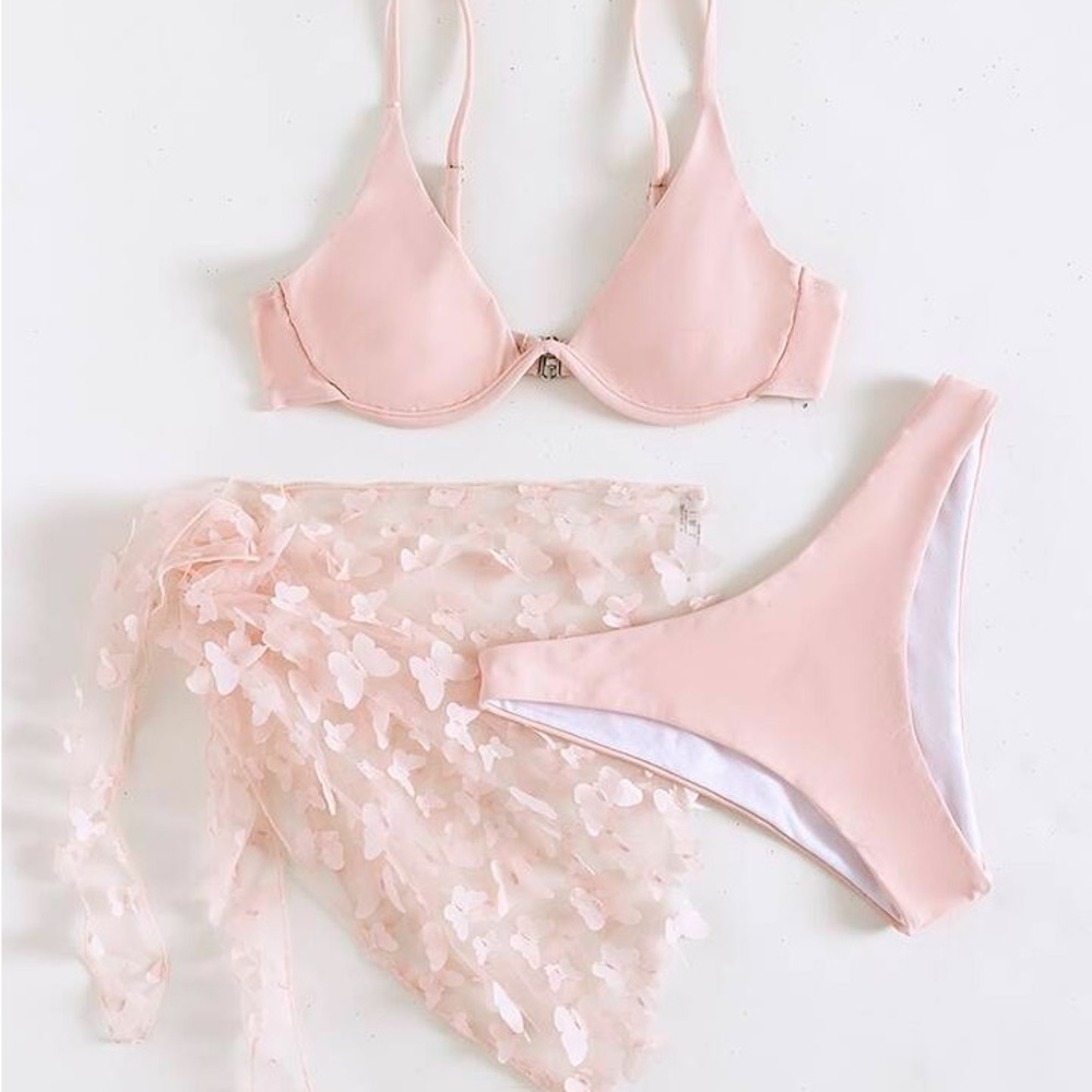 NWOT SHEIN Bikini Set with Butterfly skirt